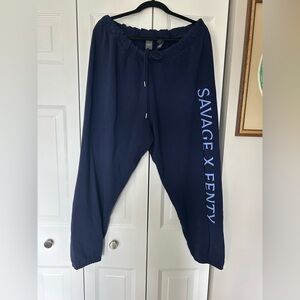 Savage x Fenty Women's Blue Comfy Loungewear Sz 2X Weekender Terry Sweatpant